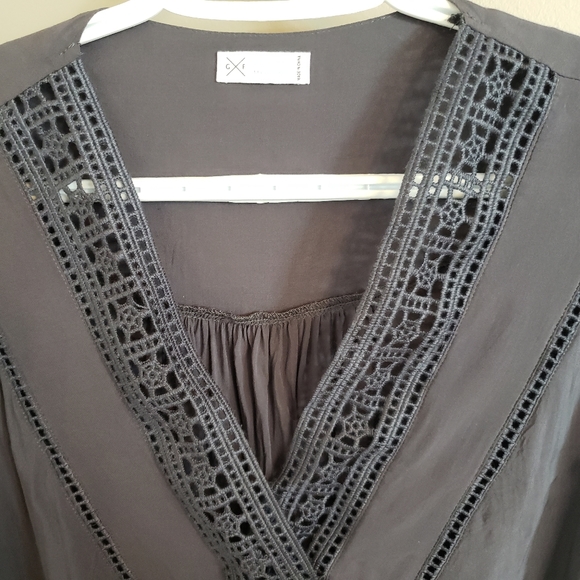 Boho Faux Wrap Top w/ crochet … - Picture 2 of 5